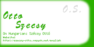 otto szecsy business card