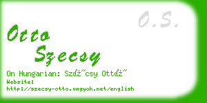 otto szecsy business card